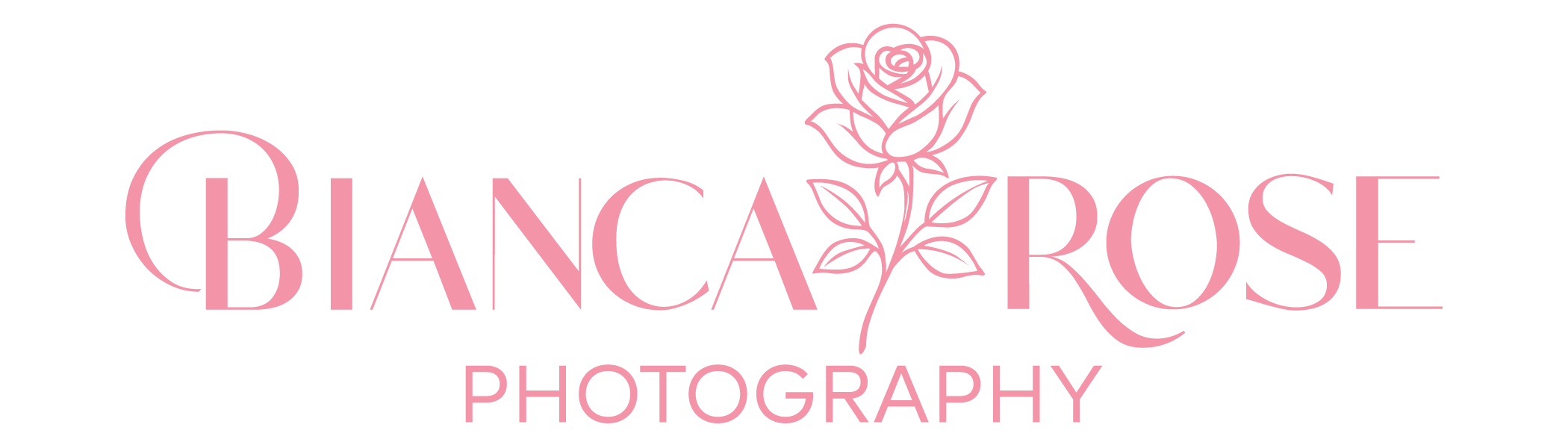 Bianca Rose Photography Logo Horizontal Pink