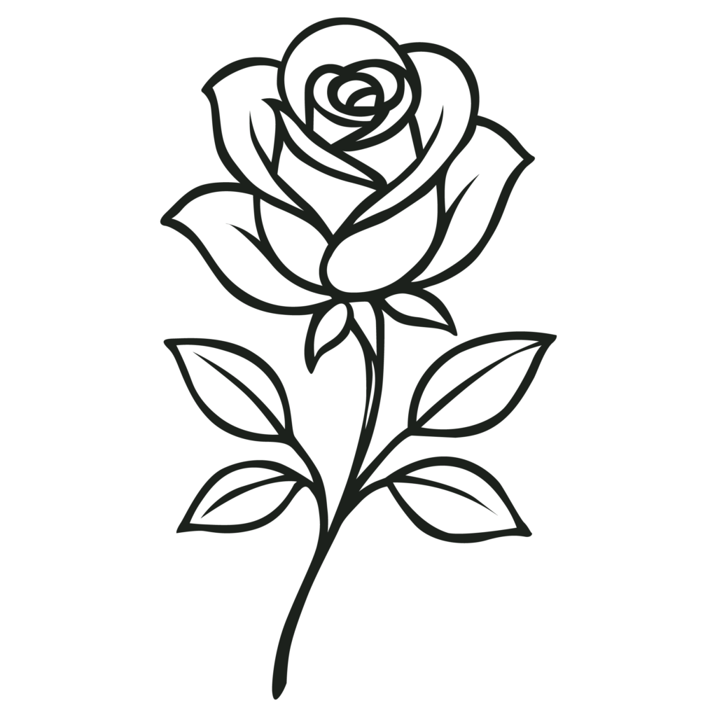 Bianca Rose Photography Logo Long Rose Black